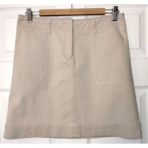 Women's Halogen Khaki Cotton Pencil Fitted Mini Skirt (Size 6)